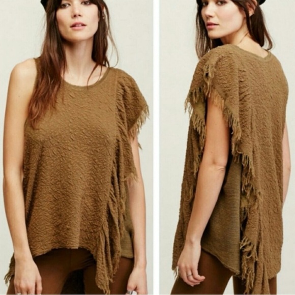 Y2K Free People Subversive Army Green Grunge Tunic Small Forest Fairy Fringe - Picture 6 of 14
